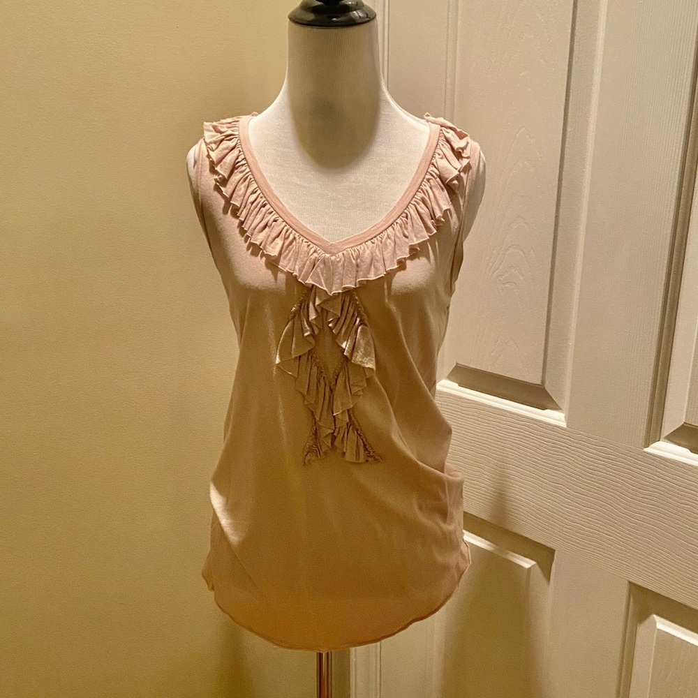 Ruffle pink tank top